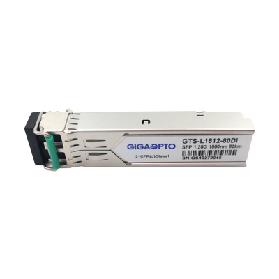 1000BASE-ZX 1.25G SFP 1550nm 80km Modul Transceiver Duplex LC SMF DOM Industri