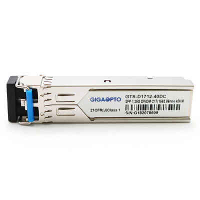 1.25G SFP 100GHz 1000BASE-DWDM C17~C61 40km DOM Duplex LC SMF Transceiver Module
