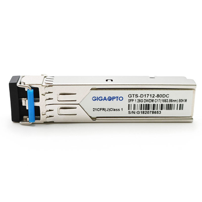 1.25Gbps SFP 80km C17~C61 1000BASE-DWDM 100GHz Modul Transceiver DOM SMF Duplex LC