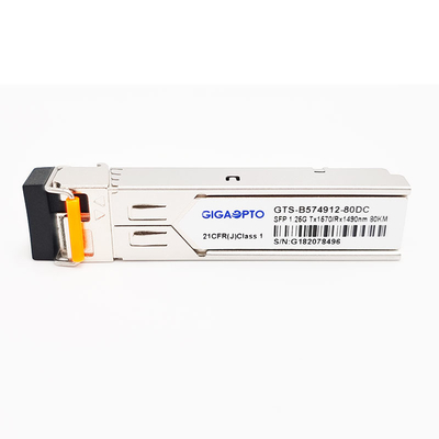 Modul Transceiver BiDi SFP 1000BASE-BX 1.25G TX1570nm/RX1490nm 80km LC SMF DOM
