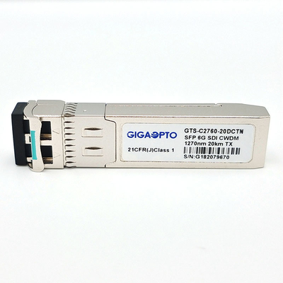 6G SDI SMPTE CWDM SFP 1270nm-1450nm 20km SMF LC Modul Pemancar Tunggal Non-MSA
