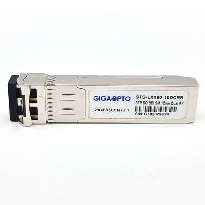 6G SDI SMPTE SFP PIN 10km SMF Duplex LC Modul Penerima Ganda Non-MSA