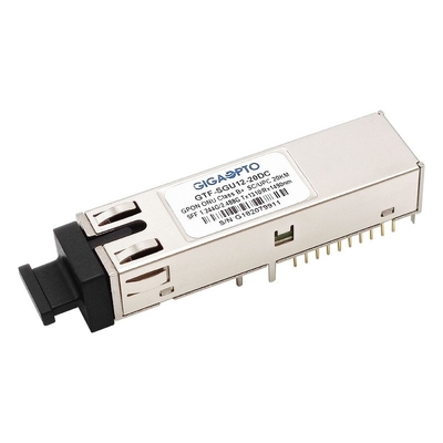 Kelas B + GPON ONU Transceiver SFF 2x10 SC UPC Wadah Burst TX 1310nm 1.244G RX 1490nm 2.488G