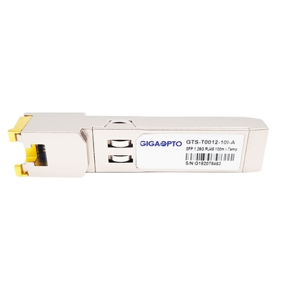 1000Mbps Modul Transceiver Optik SFP Mode Tunggal 1000BASE T Tembaga RJ-45 100m Industri