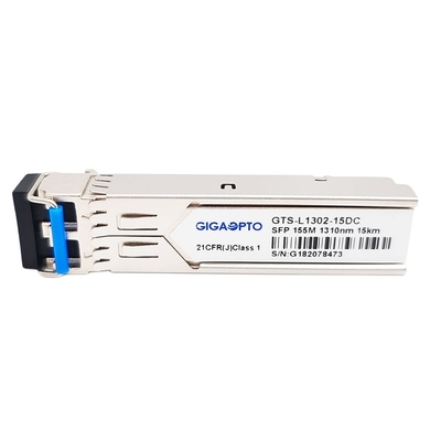 100BASE-LX 1310nm 15km SFP Modul Transceiver Optik Duplex LC SMF DOM 155Mbps