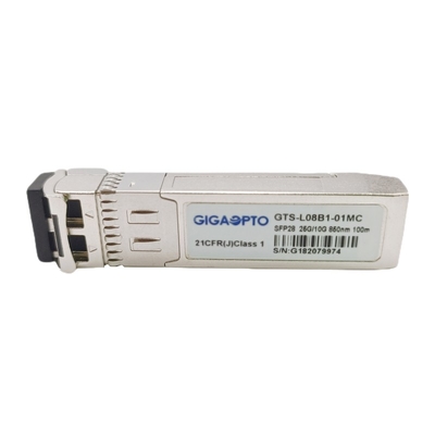 Tingkat Ganda 10G 25GBASE-SR SFP28 Transceiver Optik MMF 850nm 100m Modul Transceiver Optik LC DOM