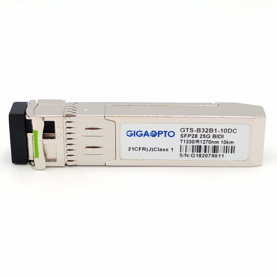 SFP28 25GBASE Modul SFP Dua Arah 1330nm TX 1270nm RX 10km Simplex LC SMF DOM