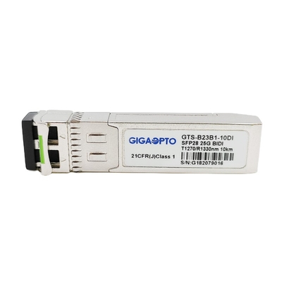 Modul Transceiver Optik WDM SFP28 10km LC DOM 1270nm TX 1330nm RX Industri