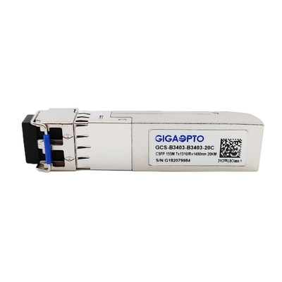 100BASE Dual BIDI CSFP Fiber Optik Transceiver TX1310nm RX1490nm LC 20km DOM