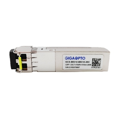 Dual 1.25G BIDI CSFP Transceiver LX TX1550nm RX1310nm SMF 20km Sfp Modul Serat Tunggal