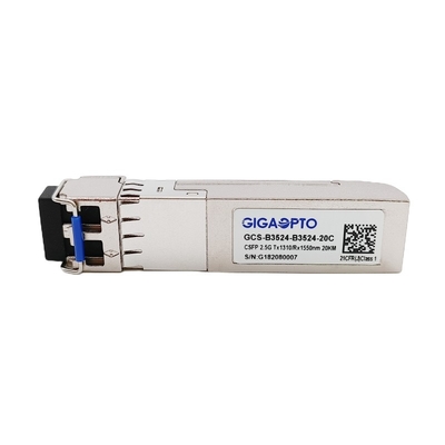 Serat Ganda 2.5Gbps CSFP BIDI Optical Transceiver TX1310 RX1550 LC 20km DOM