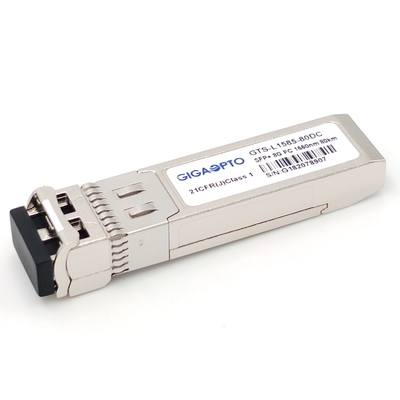 Modul Saluran Serat 8GFC ZW SFP + Transceiver 80km 1550nm EML SMF LC DOM