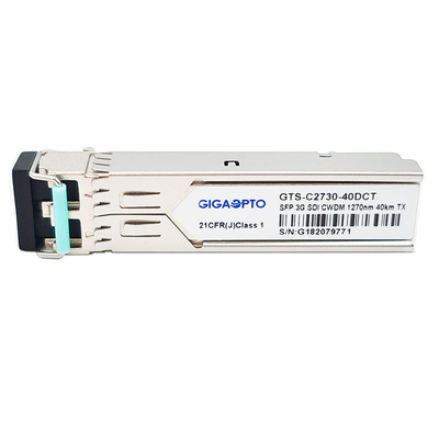 3Gbps SDI Video SFP Transceiver Pemancar Tunggal CWDM 1270nm 1610nm 40km SMF LC DDM MSA