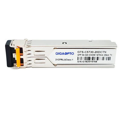 3Gbps DVI Video SFP Transceiver CWDM Pemancar Tunggal Non MSA 1270nm 1610nm 20km SMF LC DDM