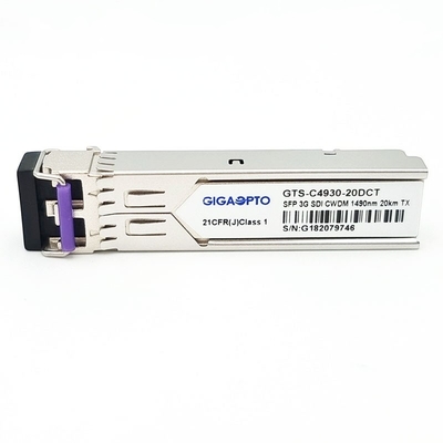 3Gbps DVI Video SFP Transceiver CWDM Pemancar Tunggal MSA 1270nm-1610nm 20km SMF LC DDM