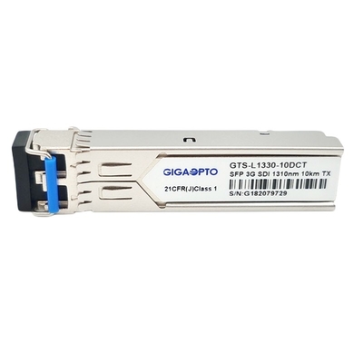 SD SDI 3G SDI SFP Video TX1310nm Pemancar Optik Tunggal 10km LC DOM MSA Untuk SD HD 3G SDI