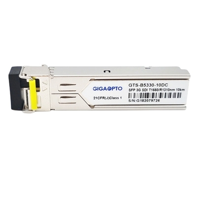 3Gb/S Single Mode BiDi SFP Module TX1550nm RX1310nm 10km Video Pola Patologis Modul Transceiver DDM MSA