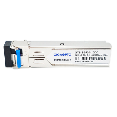 3Gbps MSA Video Digital SFP BiDi 1310nm TX 1550nm RX 10km Modul Transceiver Untuk SD/HD/3G-SDI