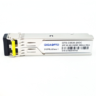3G SDI HD Video CWDM SFP Transceiver Modul 1270~1610nm Saluran 20KM LC DOM MSA Pin-Out