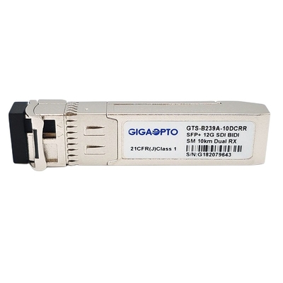 Non MSA Pinout 12G SDI SMPTE SFP 1270nm-RX1/1330nm-RX2 10km BiDi Modul Penerima Ganda LC DOM