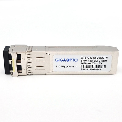 12Gb/S CWDM 1270 1450nm Video SFP Transceiver Pemancar Diagnostik Digital Optik Tunggal 20km LC