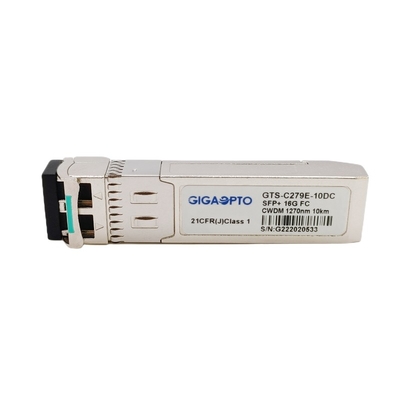 Modul Saluran Serat 16G SFP + CWDM 1270nm 1610nm 10km Transceiver Optik SMF