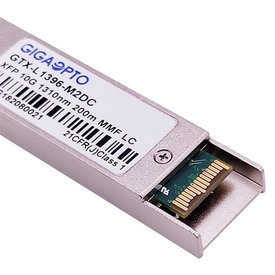 10G XFP LRM Modul Transceiver Optik FP 1310nm MMF 220m Lebih dari OM3 MMF DOM