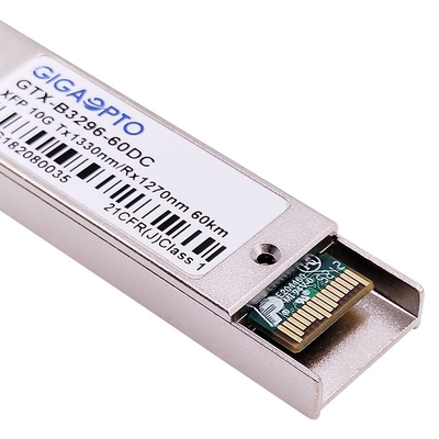 10Gbps XFP WDM ER60 Modul Transceiver Serat Ethernet 1330nm / 1270nm 60km DOM