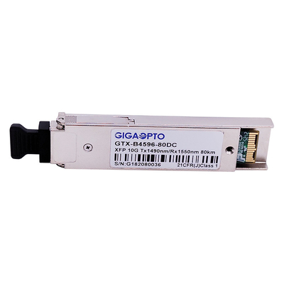 10Gbps WDM XFP ZR Modul Transceiver Serat Dua Arah 1490nm 1550nm 80km DOM