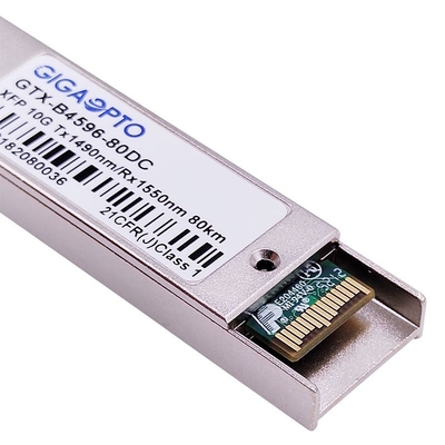 10Gbps WDM XFP ZR Modul Transceiver Serat Dua Arah 1490nm 1550nm 80km DOM