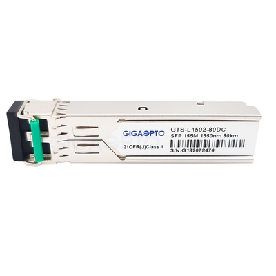 LC DOM 1550nm Cisco SFP Transceiver 155Mbps 80km Untuk SMF GLC-FE-100ZX