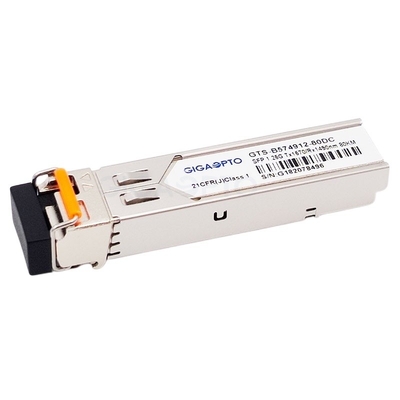 TX1570nm / RX1490nm Gigabit Fiber Transceiver 80km LC Untuk SMF GLC-BX80-D
